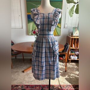 Vintage 50’s Plaid Ruffle Apron Dress
